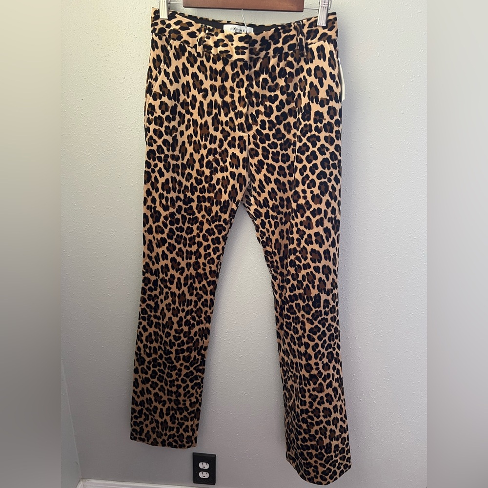 FRAME Mini Boot Cheetah Print Trousers Size 2 New - Picture 5 of 12